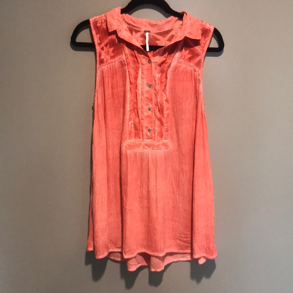 Peach Sleeveless Tunic Top by Free People